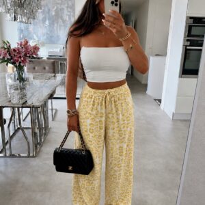 Baumwollhose leoprint gelb
